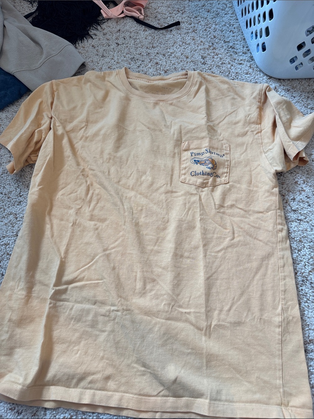 Pimp Shrimp Clothing Co. Pocket Tee - Light Peach
